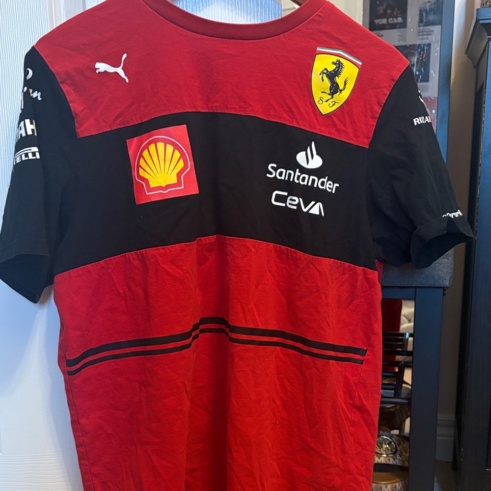 Ferrari Red and Black Logo T-Shirt